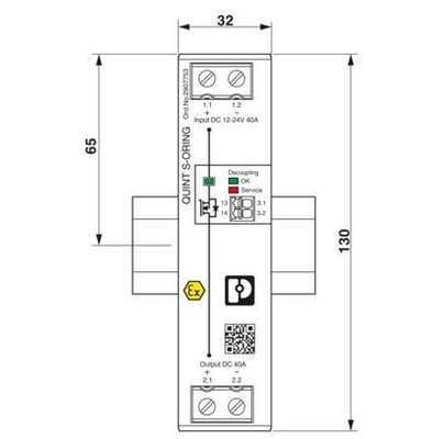 Long-Lasting QUINT4-S-ORING/12-24DC/1X40/ Redundancy Module with Protective Coating