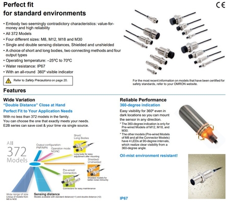 Industrial E2B-S08KN04-WP-C1 2M OMS Inductive Proximity Sensors with Advanced Technology
