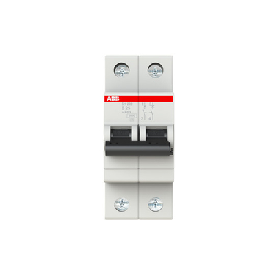 2P MCB SH202-B25 Miniature Circuit Breaker Number of Pole 2 Rated Current 25A