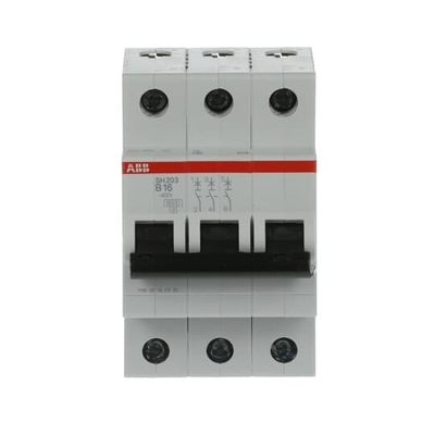 Breaking Capacity 3P B 16 A MCB SH203-B16 Miniature Circuit Breaker Rated Current 16A