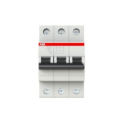 220V MCB SH203-C25 Miniature Circuit Breaker 3P C 25A Rated Voltage 220V BCD Curve C