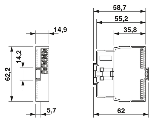 RAXL SE PSDO4/2 2A Security Module with IP20 Protection Level from Phoenix Contact