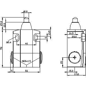 3SE5122-0CC02 Wide Position Switch Featuring Rounded Plunger for Durable Performance