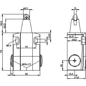Industrial Metal Position Switch 3SE51220CD02 With Wide Roller Plunger For Automation