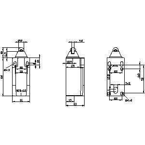 Industrial Plastic Position Switch 31mm M20x1.5 Without LED for Machinery Automation