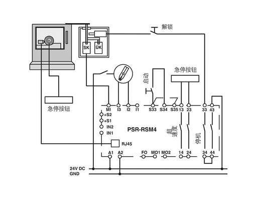 PROTECTIVE Purposes PSR-SPP-24DC/RSM4/4X1 Safety Equipment with Contact Load Shutdown