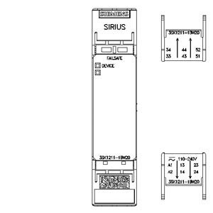 4RO Output Extension and Screw Terminal 3SK1211-1BW20 Safety Relay for AC/DC 110-240V