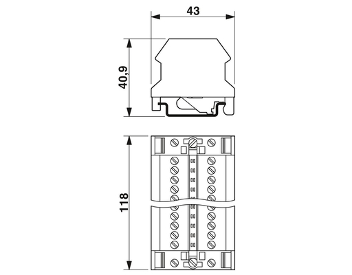 CT-TERMIBLOCK 10 DA Phoenix Contact Screw Terminal with Conductor Size 24 ... 12AWG