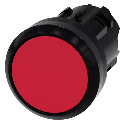 Red Flat Button 3SU1000-0AB20-0AA0 SIRIUS ACT Pushbutton with Plastic Unlighted Button
