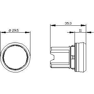 Red Flat Button 3SU1000-0AB20-0AA0 SIRIUS ACT Pushbutton with Plastic Unlighted Button