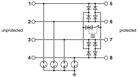 24V TTC-6P-4-24DC-PT-I Phoenix Contact Surge Protector with 2.5 Nominal Discharge Current
