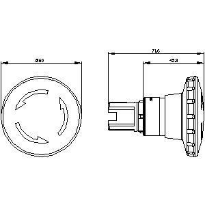 60mm Plastic SIRIUS ACT Mushroom Pushbutton for Emergency Stop 3SU1000-1JB20-0AA0