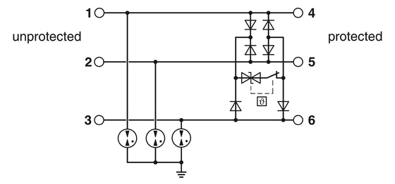 2.5 Nominal Discharge Current 24 V DC TTC-6P-3-24DC-PT-I Surge Protector Phoenix Contact
