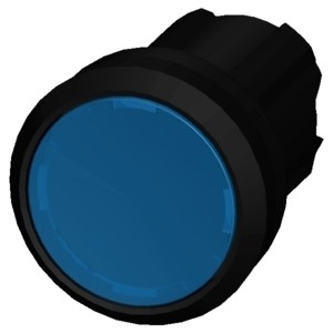 Blue Plastic Lighted 3SU1001-0AB50-0AA0 SIRIUS ACT Pushbutton with Flat Button Design