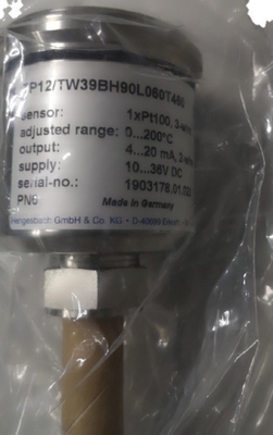 TP12/TW39BH90L060T460 Hengesbach Screw-In Resistance Thermometer Customizable Options