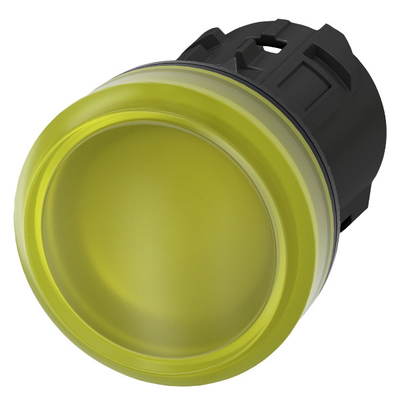 Smooth Lens 3SU1001-6AA30-0AA0 SIRIUS ACT Pilot Light for Industrial in Yellow Plastic