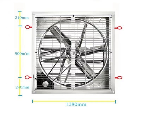 Customized 1400 RPM Motor Hanging Exhaust Fan OEM with Galvanized Sheet Frame