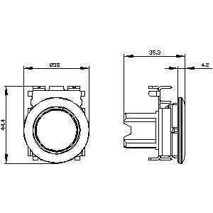 PLC 3SU1060-0JA10-0AA0 Metal Matt Unlighted Flat Button and Bezel Recessed Mounting Black SIRIUS ACT Pushbutton