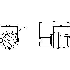 PLC 3SU1002-2BF60-0AA0 Plastic Short Handle 2 Positions Maintained White SIRIUS ACT Selector Switch