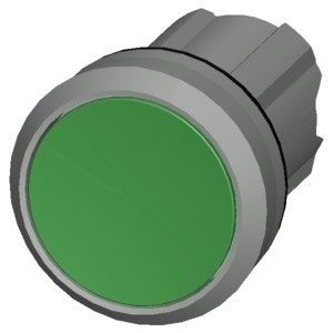 Green Unlighted Flat Button PLC 3SU1050-0AB40-0AA0 Metal Shiny SIRIUS ACT Pushbutton