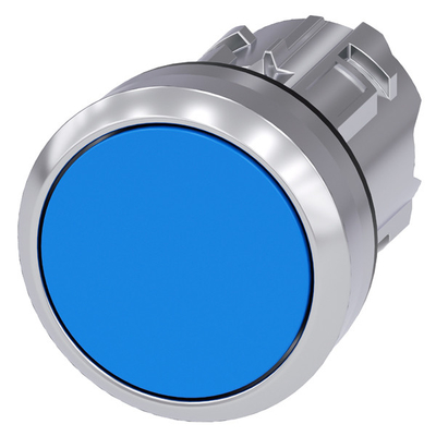 Metal Shiny Unlighted Flat Button Blue 3SU1050-0AB50-0AA0 SIRIUS ACT Pushbutton