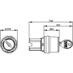 PLC 3SU1050-4BL11-0AA0SIRIUS metal shiny RONIS 2 positions maintained ACT key switch
