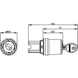 3SU1050-5BF11-0AA0 Metal Shiny PLC Key Switch with 2 Positions Maintained SIRIUS ACT