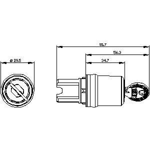 PLC 3SU1050-5SF01-0AA0 Metal Shiny BKS 2 Positions Maintained SIRIUS ACT Key Switch