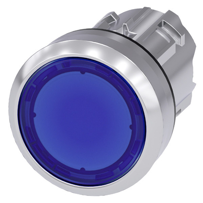 PLC 3SU1051-0AB50-0AA0 Metal Shiny Lighted Flat Button Blue SIRIUS ACT Pushbutton