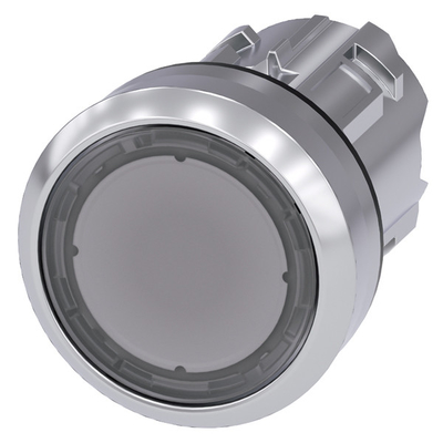 Clear SIRIUS ACT Metal Pushbutton PLC 3SU1051-0AB70-0AA0 with Shiny Light Flat Button