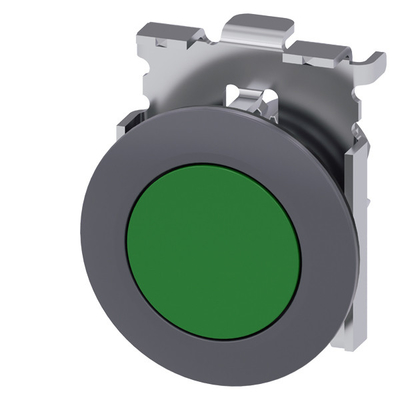 Green Metal Matt PLC 3SU1060-0JB40-0AA0 SIRIUS ACT Pushbutton with Recessed Mounting