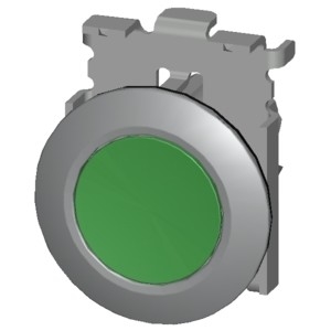 Green Metal Matt PLC 3SU1060-0JB40-0AA0 SIRIUS ACT Pushbutton with Recessed Mounting