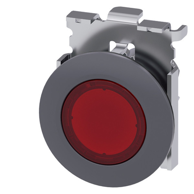 Lighted PLC 3SU1061-0JA20-0AA0 Red SIRIUS ACT Pushbutton with Flat Button and Bezel
