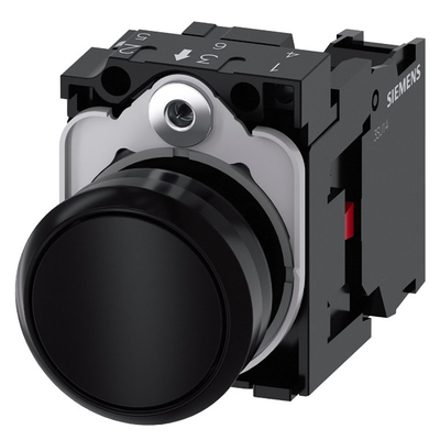 Unlighted Flat Button with Screw Terminal PLC 3SU1100-0AB10-1CA0 Plastic Momentary Button