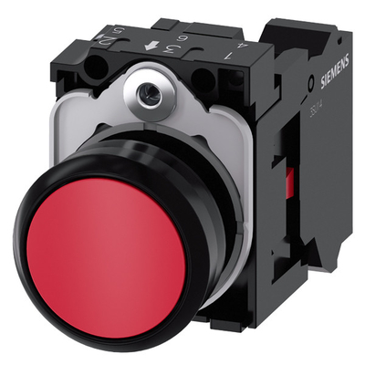 Red Plastic Flat Unlighted Momentary Button 3SU1100-0AB20-3CA0 Complete Unit Pushbutton