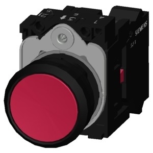 Red Plastic Flat Unlighted Momentary Button 3SU1100-0AB20-3CA0 Complete Unit Pushbutton