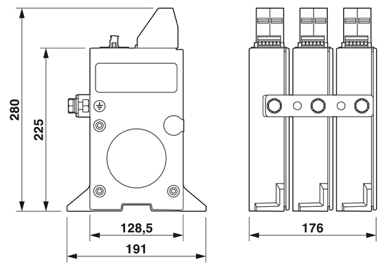 380V Rated Voltage 4 Pole 2800531 PWT 100-800AC-FM Class 1/2 Lightning/Surge Protector