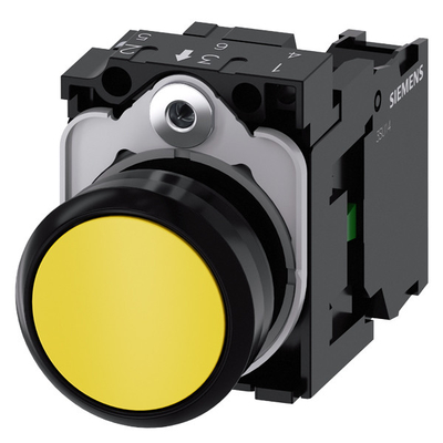 3SU1100-0AB30-1BA0 Yellow Plastic Unlighted Flat Momentary Screw Terminal Pushbutton