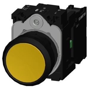 3SU1100-0AB30-1BA0 Yellow Plastic Unlighted Flat Momentary Screw Terminal Pushbutton
