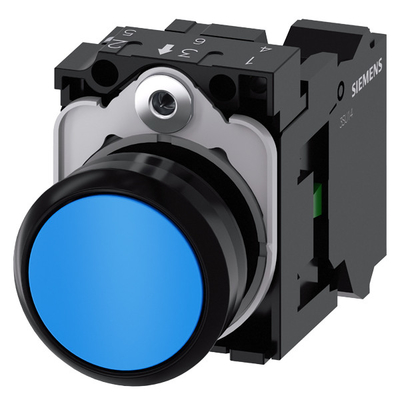 Blue Plastic Flat Button 3SU1100-0AB50-3BA0 Momentary Spring Loaded SIRIUS ACT Pushbutton