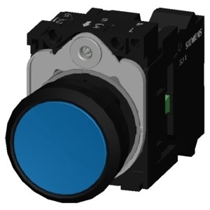 Blue Plastic Flat Button 3SU1100-0AB50-3BA0 Momentary Spring Loaded SIRIUS ACT Pushbutton