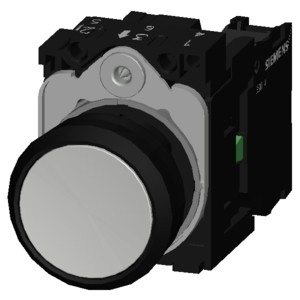 Complete Unit Pushbutton 3SU1100-0AB60-1BA0 Unlighted Flat Button White Screw Terminal