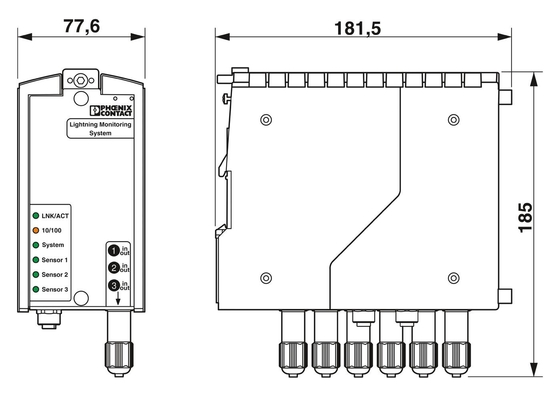 24V DC 2800618 LM-S-A/C-3S-ETH Lightning Current Measurement System with 4 Poles