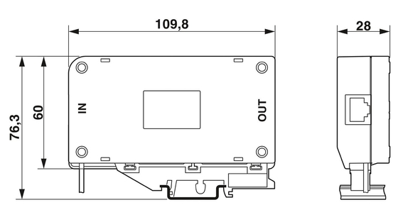 24 V DC Rated Voltage 2800763 D-LAN-CAT.5-HC Surge Protector with 1 Pole