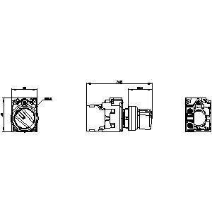 Plastic Short Handle Selector Switch for SIRIUS ACT Complete Unit 3SU1100-2BF60-1BA0