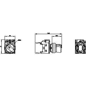 Plastic Short Handle Selector Switch 3SU1100-2BF60-1MA0 for 2 Positions in SIRIUS ACT