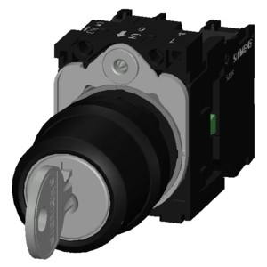 3SU1100-4BL11-1NA0 RONIS Plastic SIRIUS ACT Complete Unit with 3-Position Key Switch
