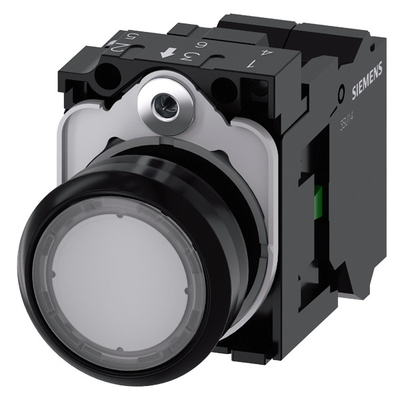 3SU1102-0AB70-3BA0 Plastic Lighted Flat Button Momentary Clear Spring SIRIUS ACT Complete Unit Pushbutton