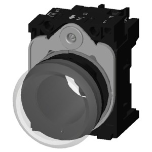 Lighted 24V AC/DC Plastic Pilot Light for SIRIUS ACT Complete Unit Smooth Lens Flush