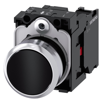 3SU1150-0AB10-1CA0 SIRIUS ACT Complete Unit Black Metal Shiny Flat Button Momentary
